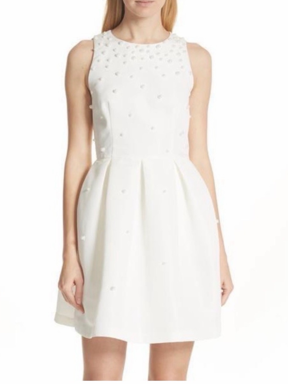Ted Baker Ivory Pearl-Embellished Party Dress